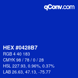 Color code: HEX #0428B7 | qconv.com