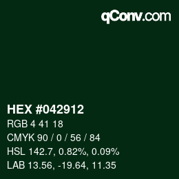 カラーコード: HEX #042912 | qconv.com
