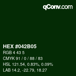 カラーコード: HEX #042B05 | qconv.com