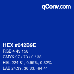 Color code: HEX #042B9E | qconv.com
