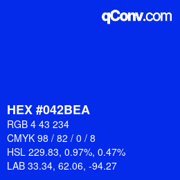 カラーコード: HEX #042BEA | qconv.com
