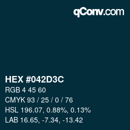 Color code: HEX #042D3C | qconv.com