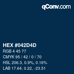 Color code: HEX #042D4D | qconv.com