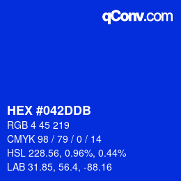 カラーコード: HEX #042DDB | qconv.com