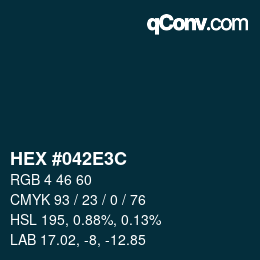 Color code: HEX #042E3C | qconv.com