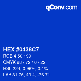 Color code: HEX #0438C7 | qconv.com