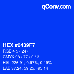 カラーコード: HEX #0439F7 | qconv.com
