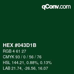 Color code: HEX #043D1B | qconv.com