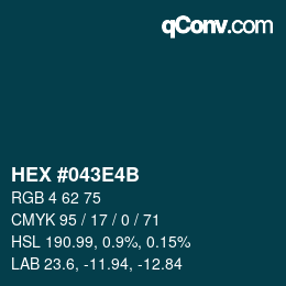 Color code: HEX #043E4B | qconv.com