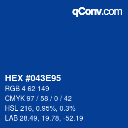 Color code: HEX #043E95 | qconv.com