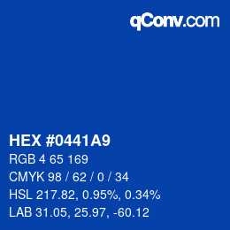 颜色代码: HEX #0441A9 | qconv.com