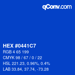 Color code: HEX #0441C7 | qconv.com