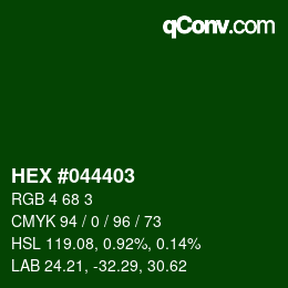 カラーコード: HEX #044403 | qconv.com