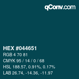 Color code: HEX #044651 | qconv.com