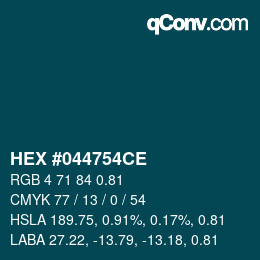 Color code: HEX #044754CE | qconv.com