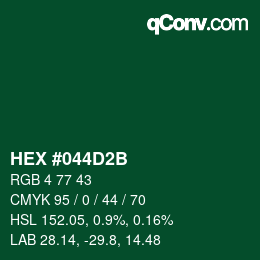 Color code: HEX #044D2B | qconv.com