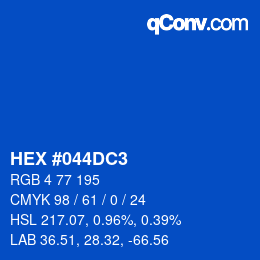 颜色代码: HEX #044DC3 | qconv.com
