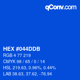 Color code: HEX #044DDB | qconv.com