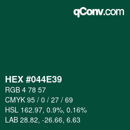 Color code: HEX #044E39 | qconv.com
