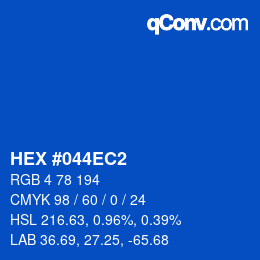 カラーコード: HEX #044EC2 | qconv.com