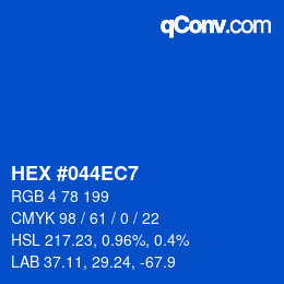 カラーコード: HEX #044EC7 | qconv.com
