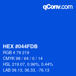 カラーコード: HEX #044FDB | qconv.com