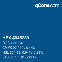 カラーコード: HEX #045289 | qconv.com