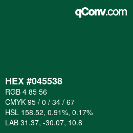 Color code: HEX #045538 | qconv.com