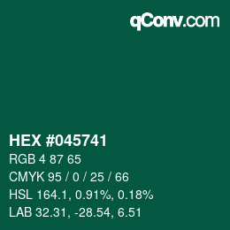 Color code: HEX #045741 | qconv.com