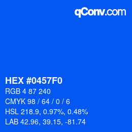 Color code: HEX #0457F0 | qconv.com