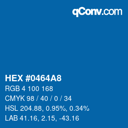 Color code: HEX #0464A8 | qconv.com