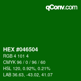 Color code: HEX #046504 | qconv.com