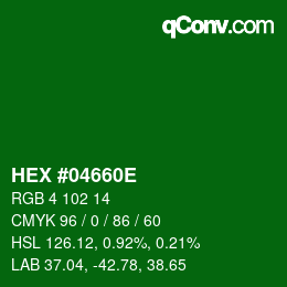 Color code: HEX #04660E | qconv.com