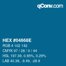 Color code: HEX #04668E | qconv.com