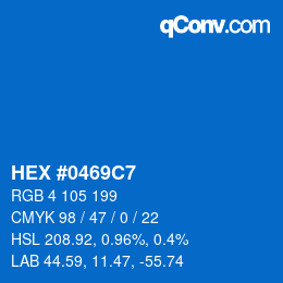 Color code: HEX #0469C7 | qconv.com