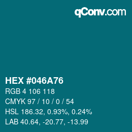 Color code: HEX #046A76 | qconv.com