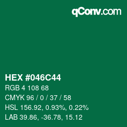 颜色代码: HEX #046C44 | qconv.com