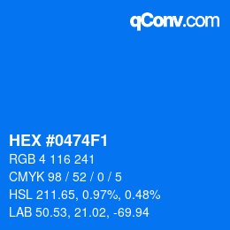 Color code: HEX #0474F1 | qconv.com