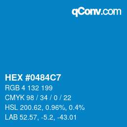 Color code: HEX #0484C7 | qconv.com