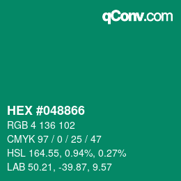 Color code: HEX #048866 | qconv.com