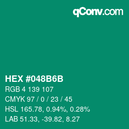 Color code: HEX #048B6B | qconv.com
