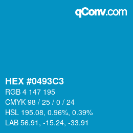 Color code: HEX #0493C3 | qconv.com