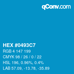 Color code: HEX #0493C7 | qconv.com