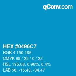 Color code: HEX #0496C7 | qconv.com