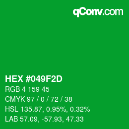 Color code: HEX #049F2D | qconv.com