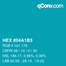 カラーコード: HEX #04A1B3 | qconv.com