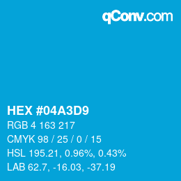 Color code: HEX #04A3D9 | qconv.com