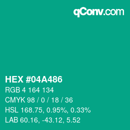 Color code: HEX #04A486 | qconv.com