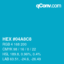 Color code: HEX #04A8C8 | qconv.com