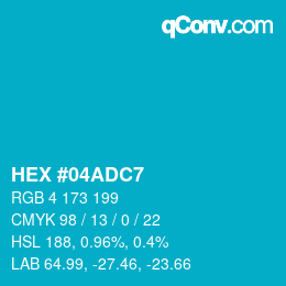 Color code: HEX #04ADC7 | qconv.com